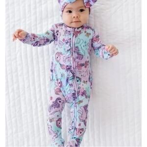 Bums and Roses Bamboo My Little Pony Ombre Clouds Ruffle Footie Newborn